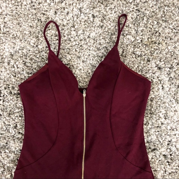 Burgundy Bodycon Dress L - Picture 2 of 3
